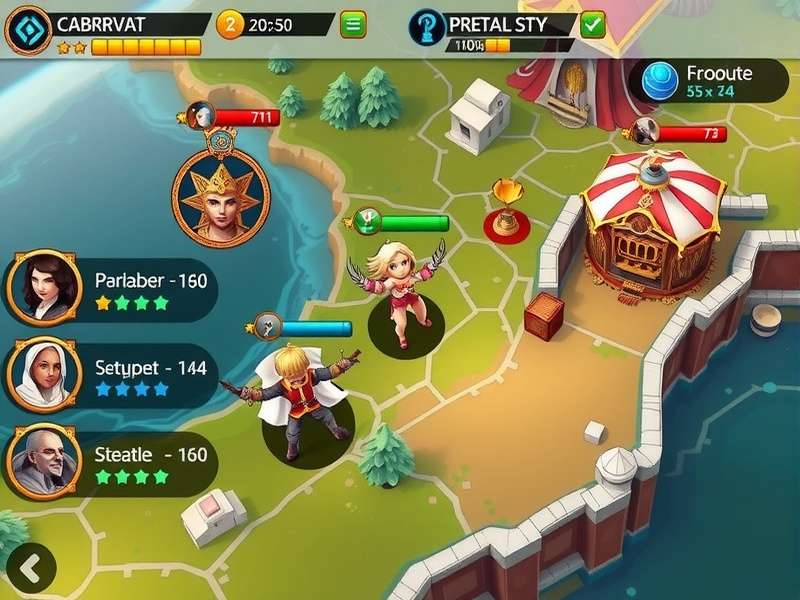 Conquest Carnival battle map and strategy interface